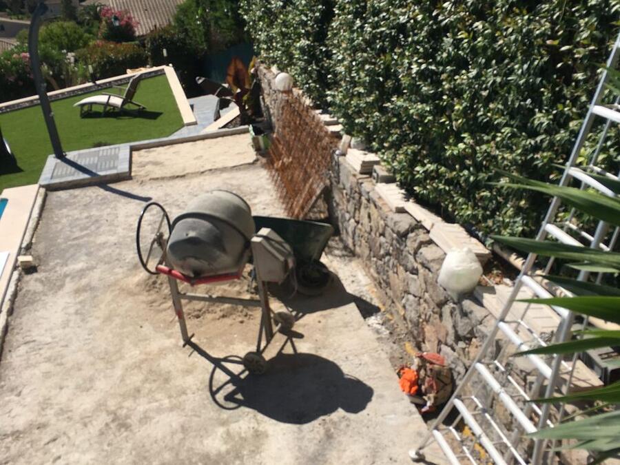 Swimming Pool Travertine Retiling — Apex Azur project photograph 2
